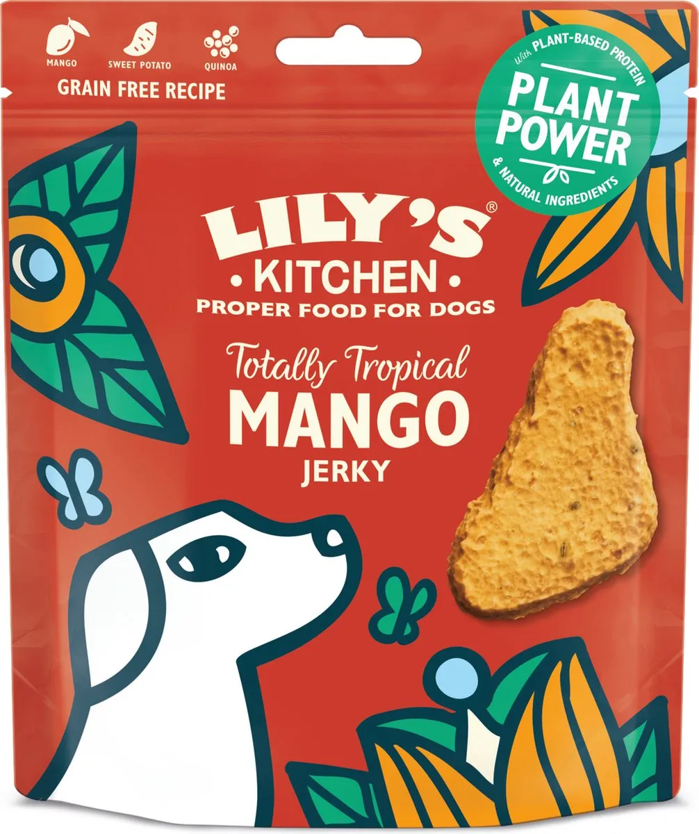 Lily's Kitchen Totally Tropical Mango Jerky Hondensnacks - 8x70g