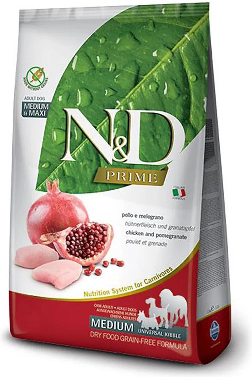 Farmina N&D Prime Adult Medium & Maxi Kip & Granaatappel 12kg