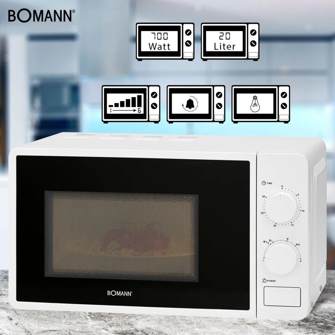 Bomann MW6014CB Magnetron 20L - 700W - Wit - afbeelding 4 van 4
