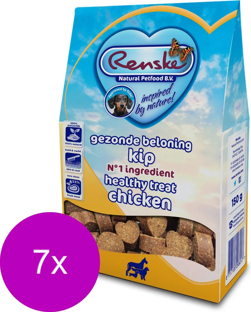 Renske Gezonde Beloning Hartjes Kip 150g - 7 Stuks