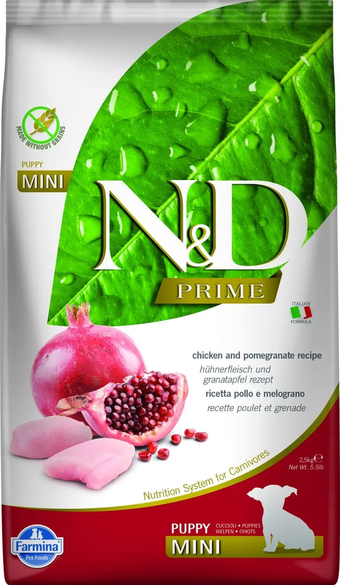 Farmina N&D Prime Puppy Mini Kip & Granaatappel 2,5kg