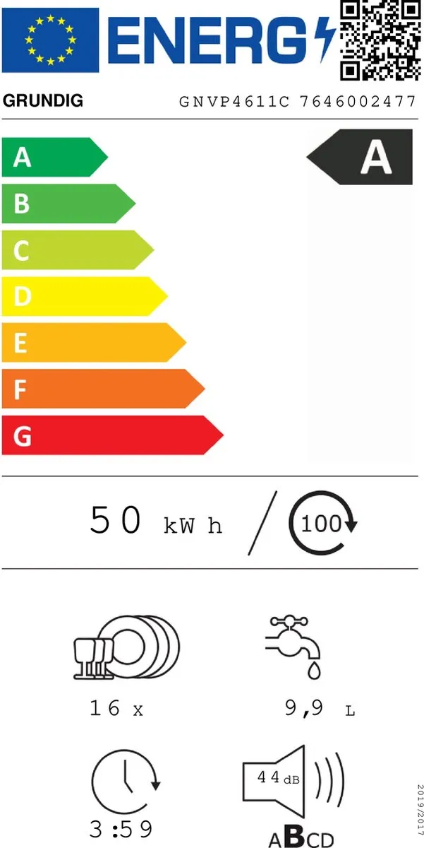 Grundig GNVP4611C Inbouw Vaatwasser 16 Couverts - RVS