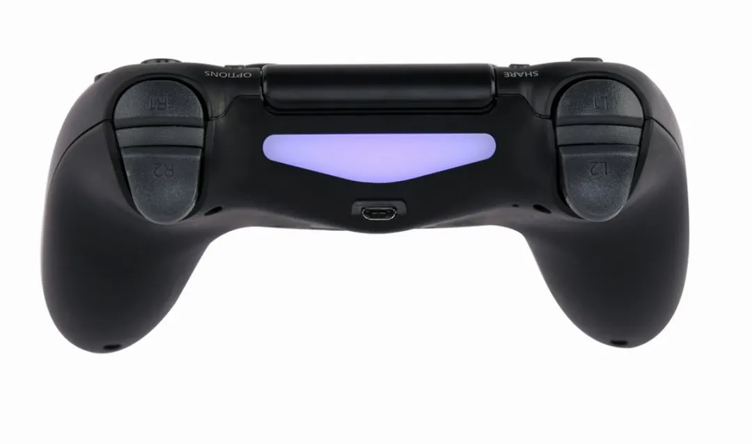 GMB Gaming Draadloze Game Controller voor PS4 en PC - Dual Vibration, LED Lichtbalk, Ergonomisch Ontwerp voor Comfortabel en Realistisch Spel, Zwart