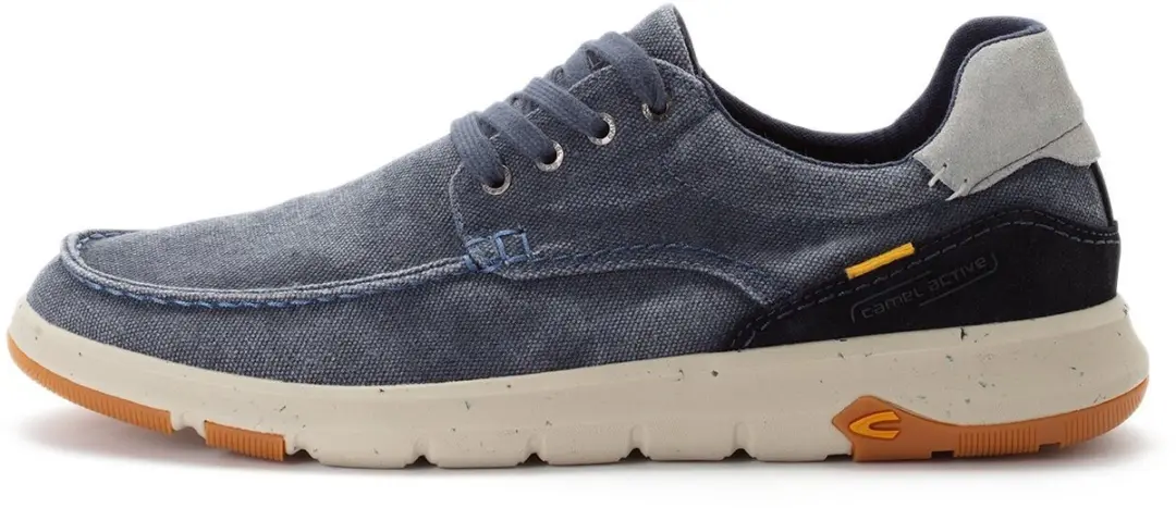 camel active Sneakers van canvas met lederen applicaties