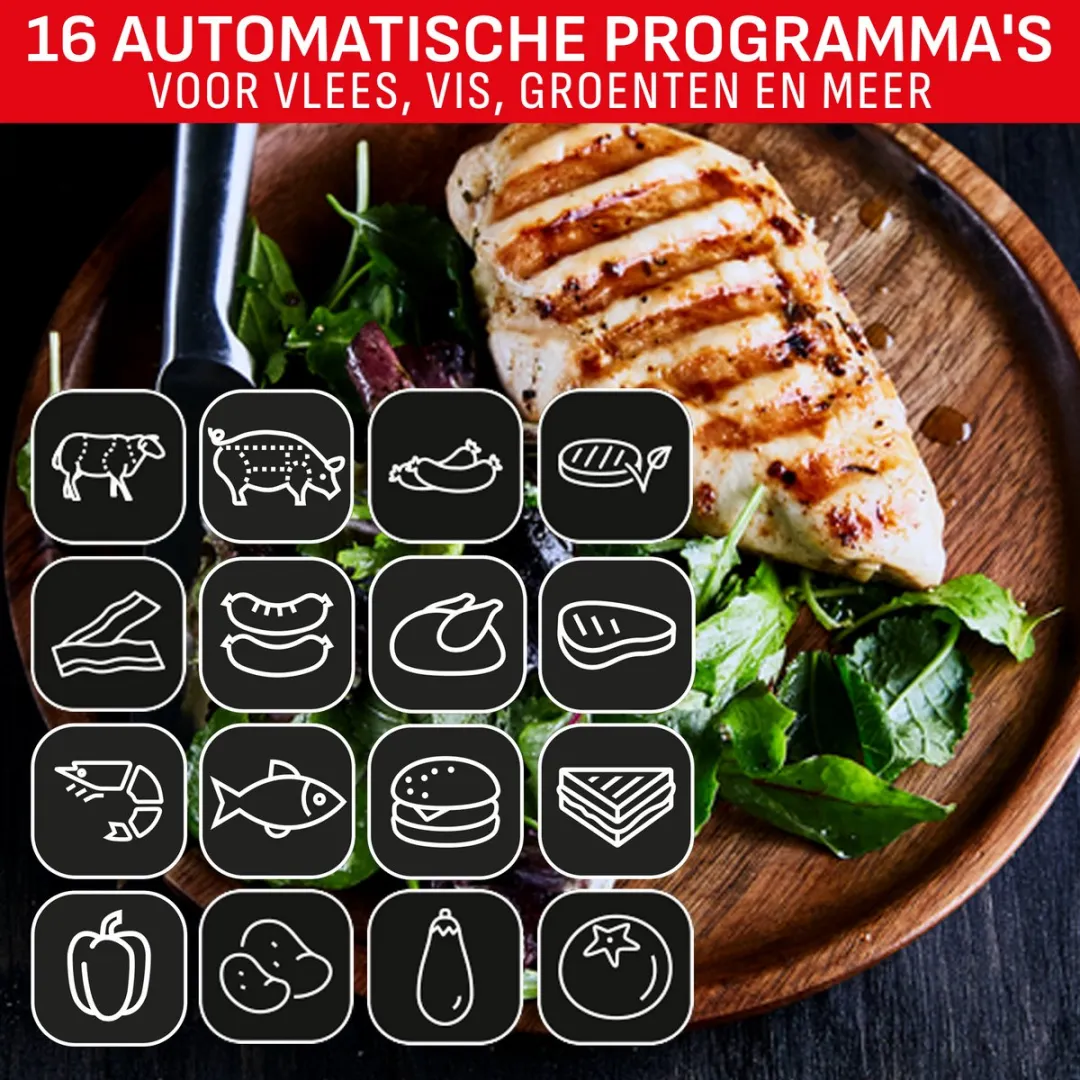 Tefal OptiGrill Elite XL GC760D Contactgrill - 2200W - RVS