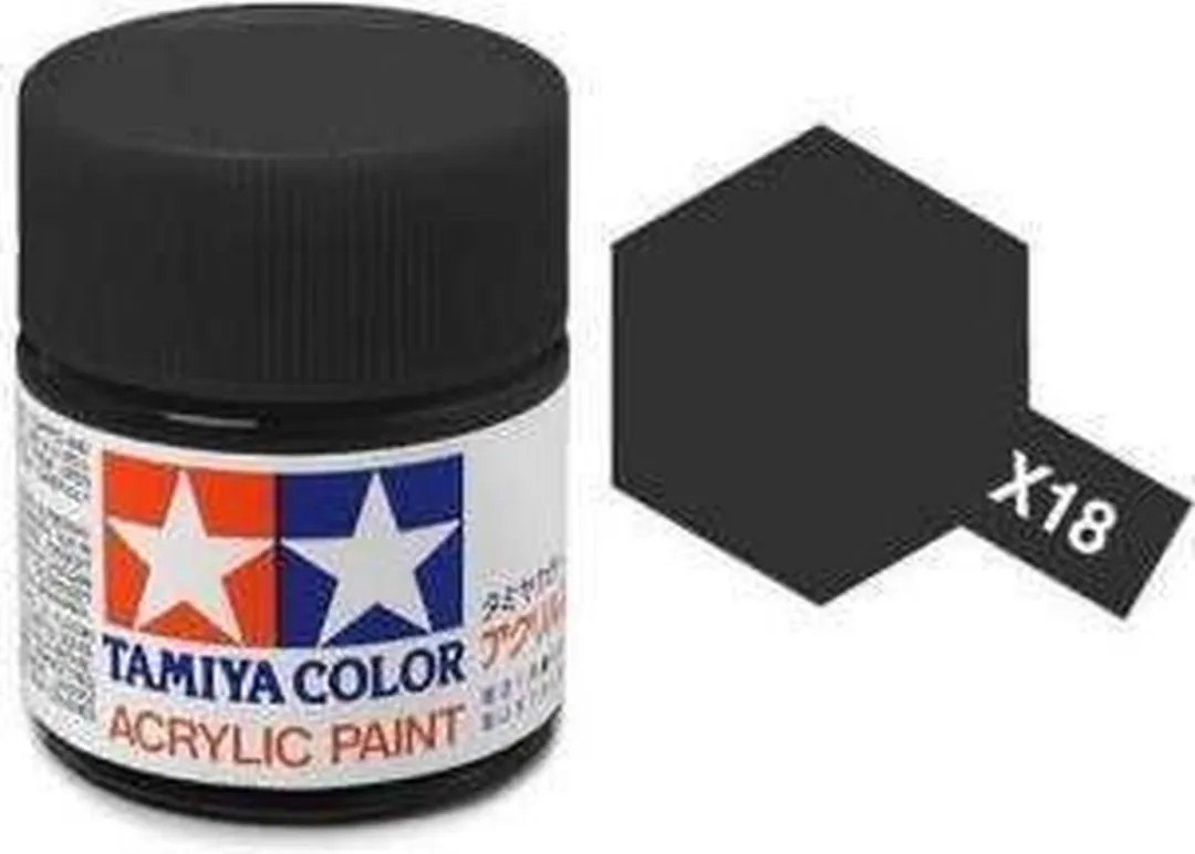Tamiya X-18 Black Acrylverf 23ml