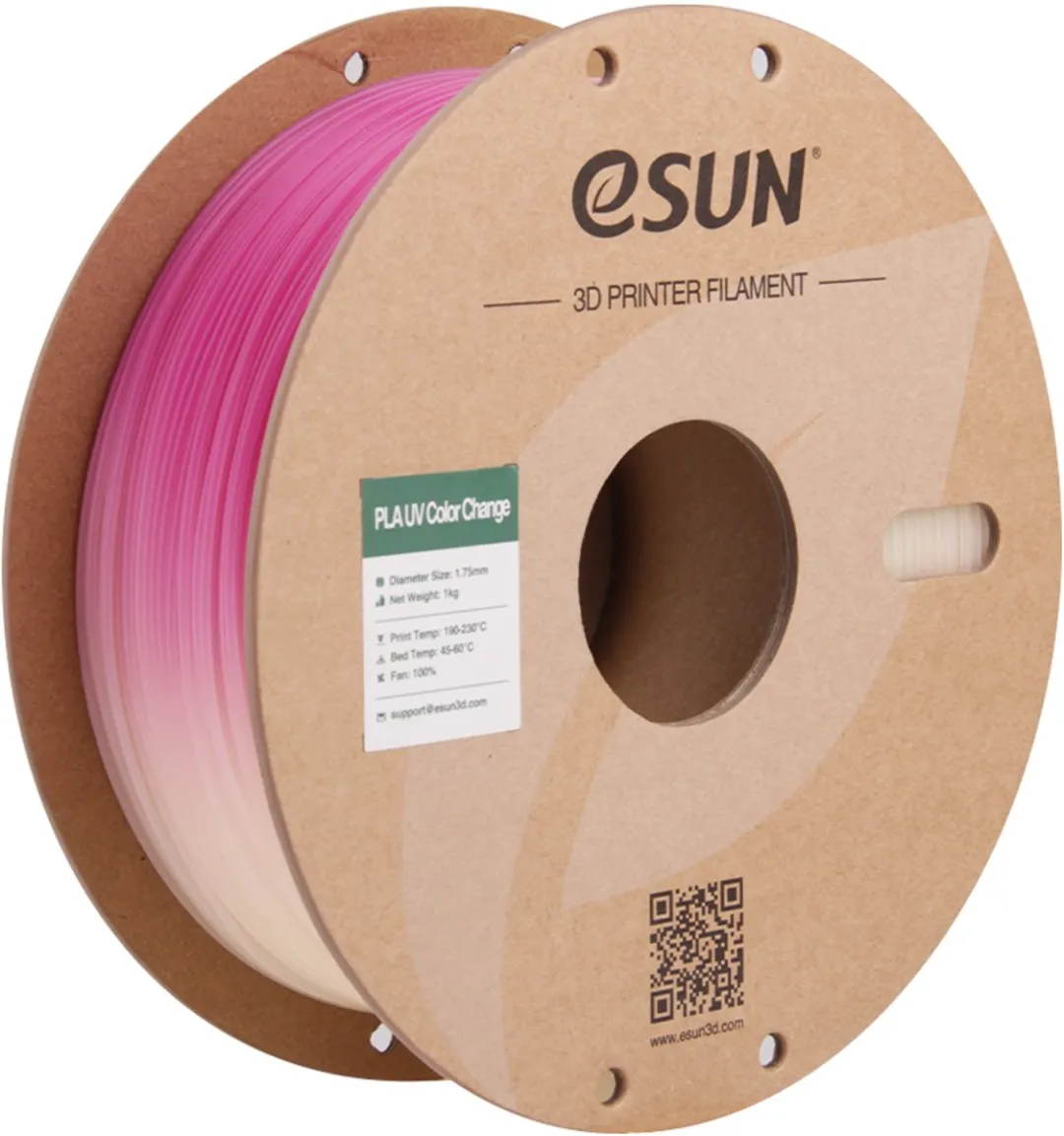 ESUN PLA-UV Color Change 1.75mm Filament - 1kg - Fuchsia