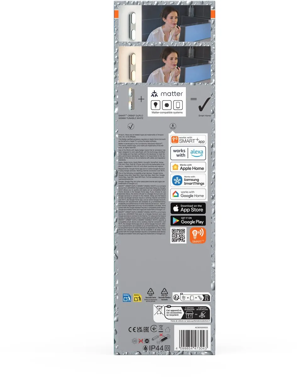 Osram SMART+ Matter Orbis Wandlamp IP44 15W 1100lm - Zilver