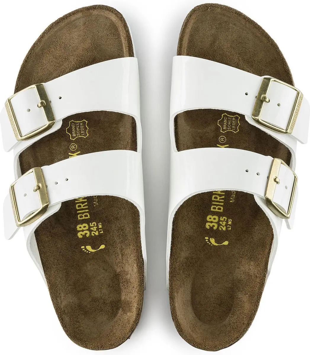 Birkenstock Arizona Dames Slippers Birko-flor Wit Regular Maat 43