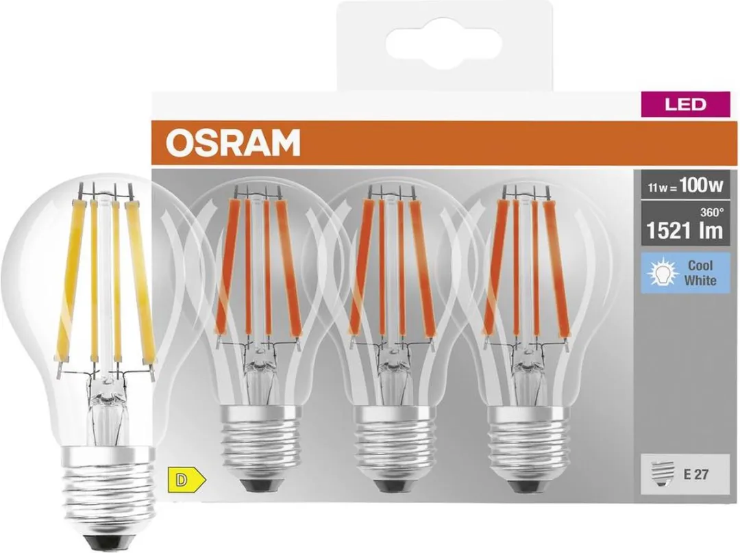 Osram LED-lamp E27 11W Neutraalwit - 3 Stuks