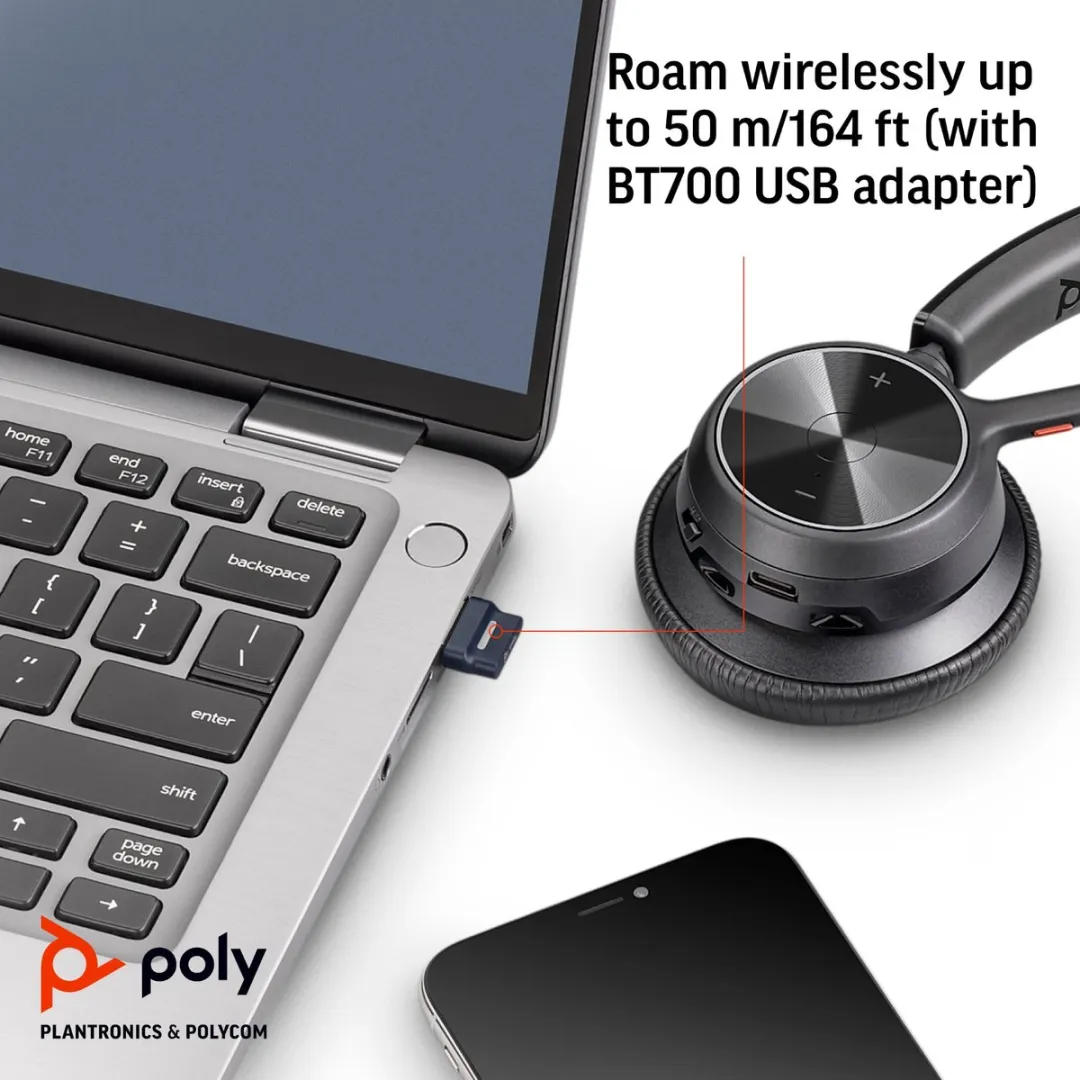 HP Poly Voyager 4320 UC Headset - Noise Cancelling - Zwart