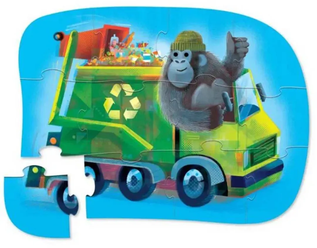 Crocodile Creek Vuilniswagen Puzzel CC41225 - Multicolor
