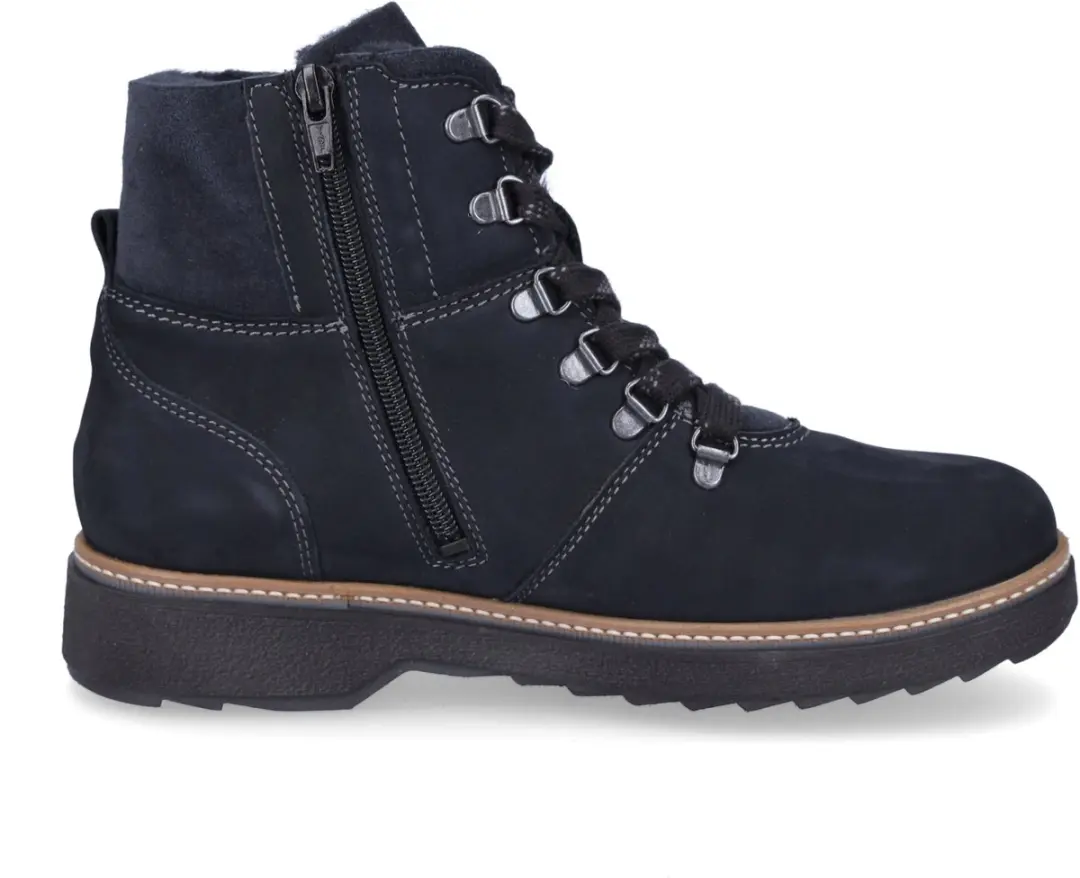 Waldläufer dames leren veterboot blauw 5.5