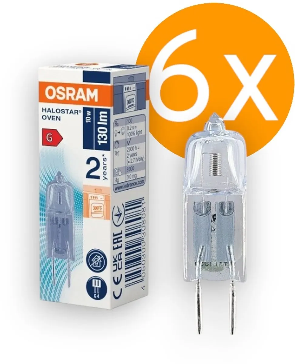Osram Halostar Oven 300°C G4 10W Halogeenlamp