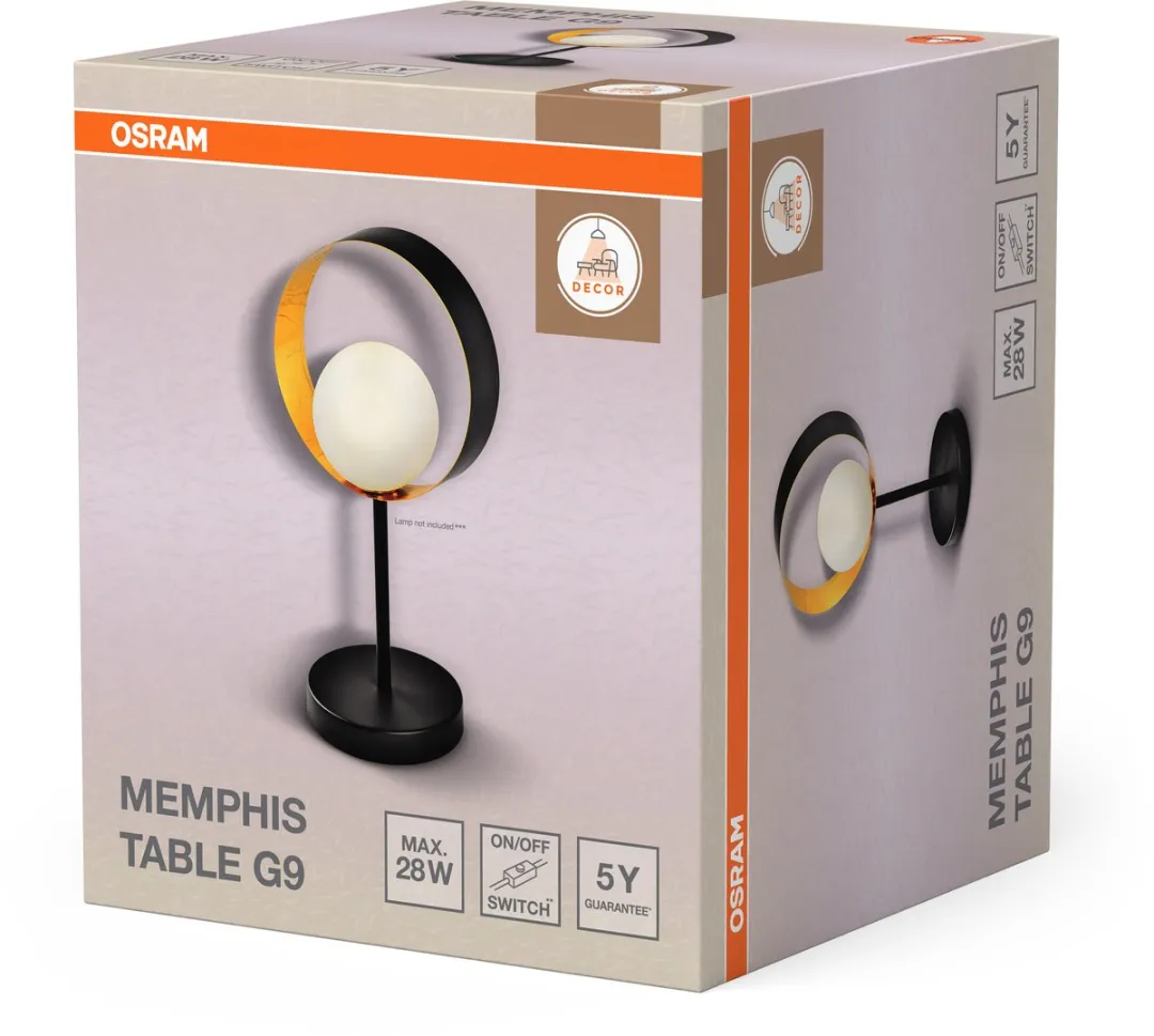 Osram Decor Memphis Tafellamp - Zwart/Goud