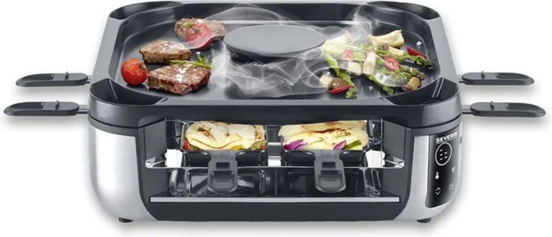 Severin RG 2379 Raclette - 8 Personen 1900W - Zwart/Zilver