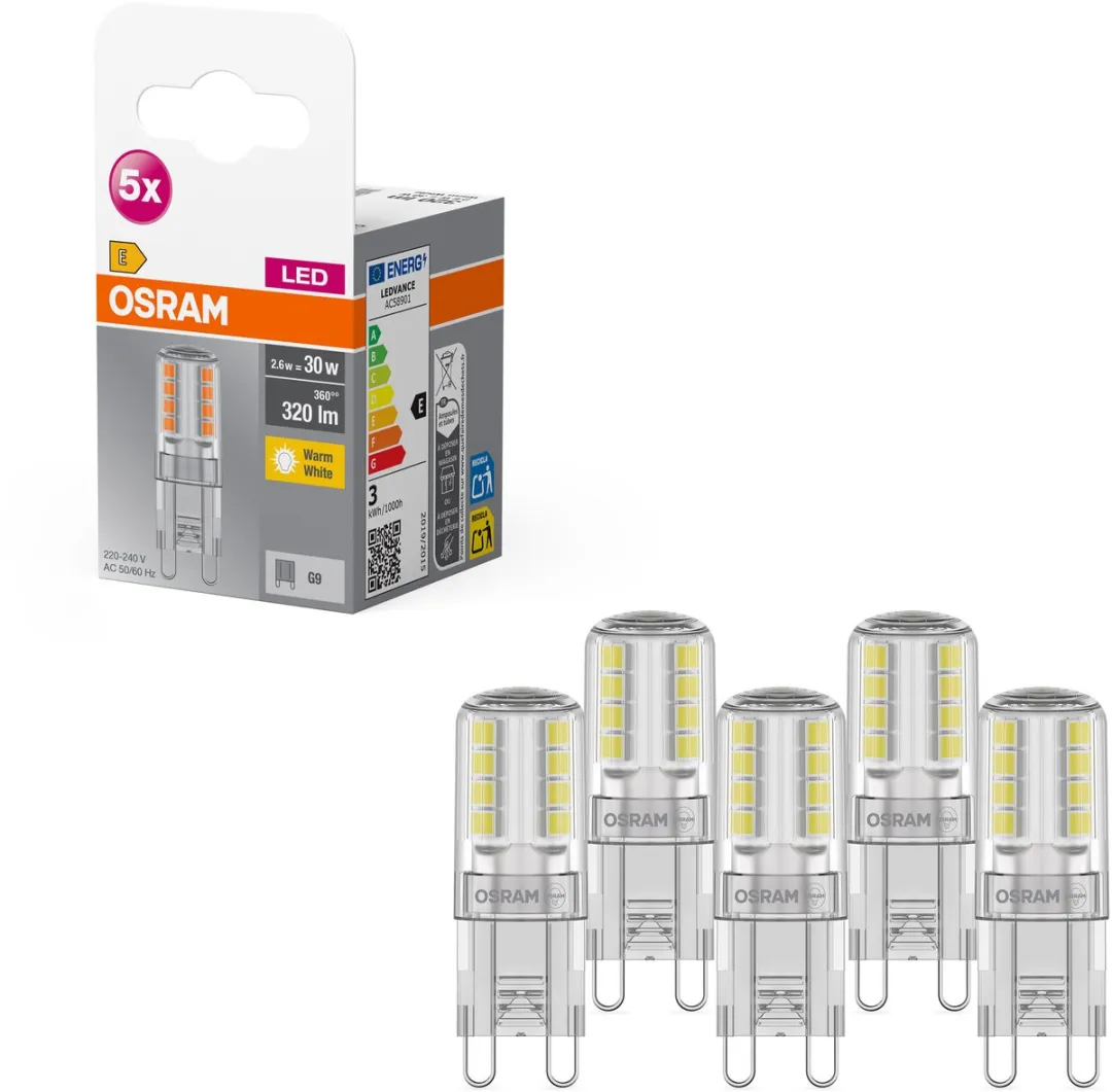 Osram LED-lamp G9 2.6W Warmwit - 5 Stuks