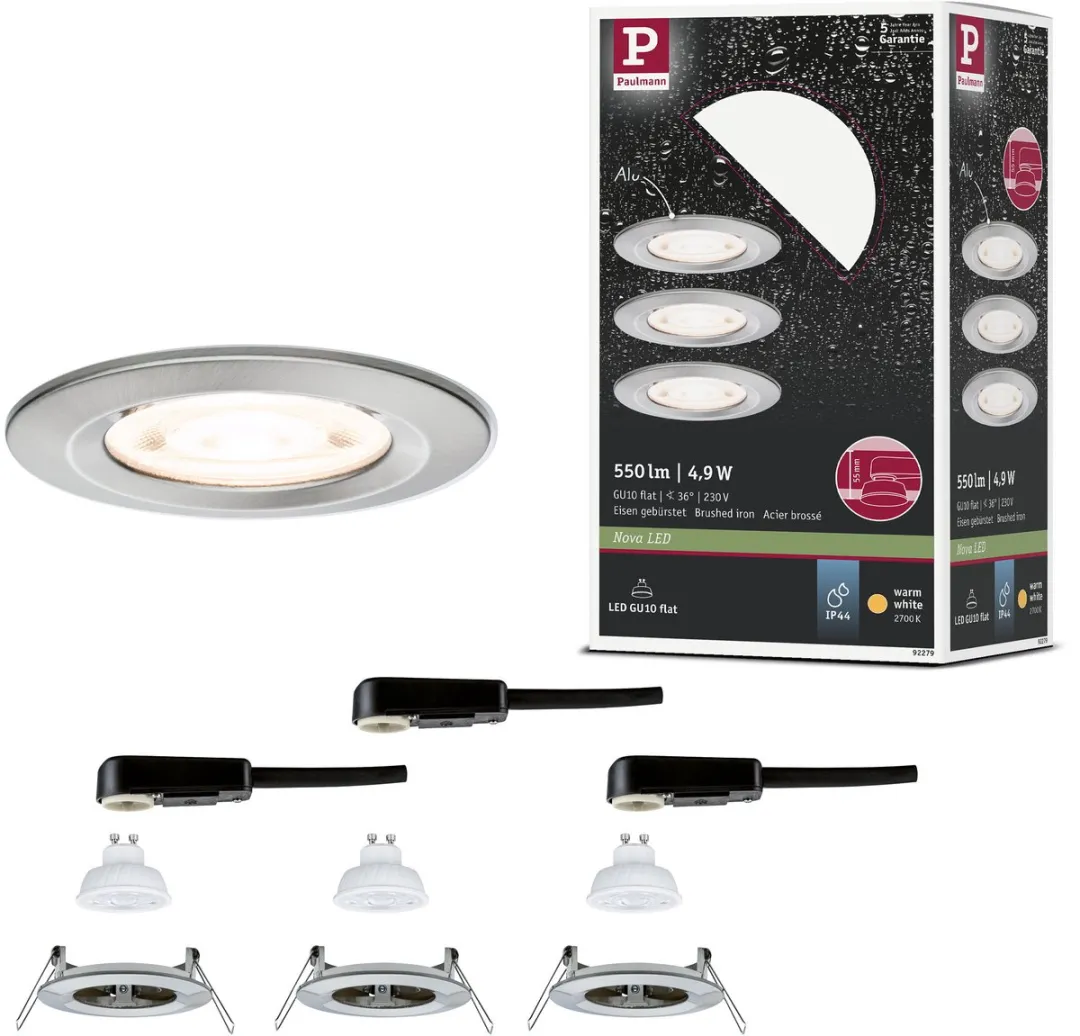 Paulmann Nova GU10 LED-inbouwlamp 3x4,9W 550lm 2700K