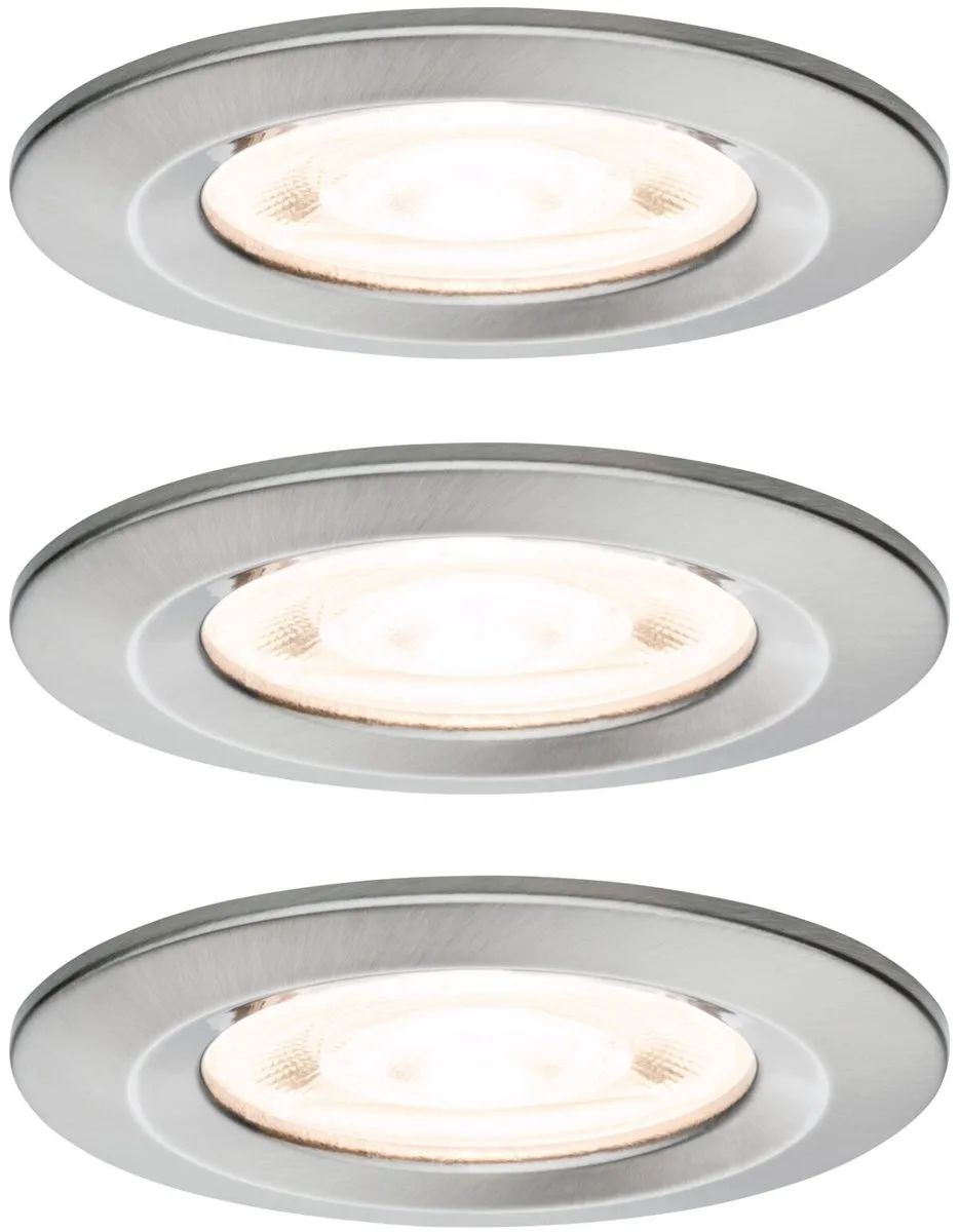 Paulmann Nova GU10 LED-inbouwlamp 3x4,9W 550lm 2700K - Staal geborsteld