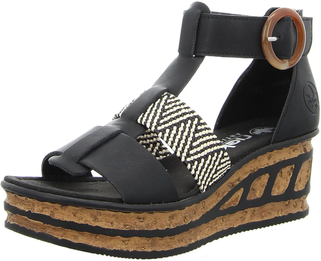 Rieker dames sandalen zwart maat 37