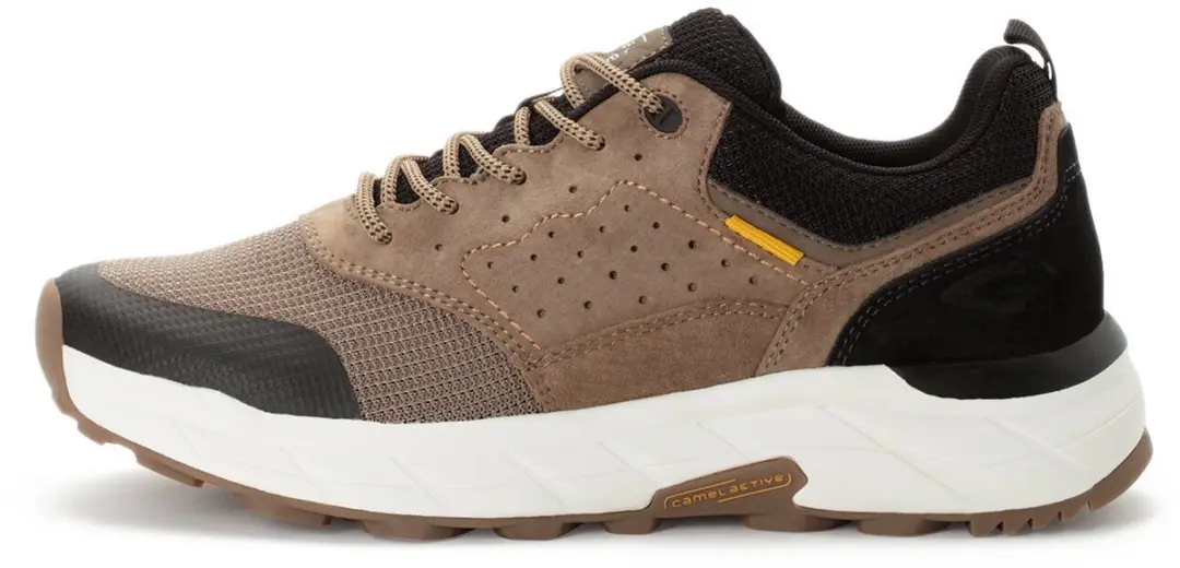 camel active Sneakers van nubuckleer en textiel