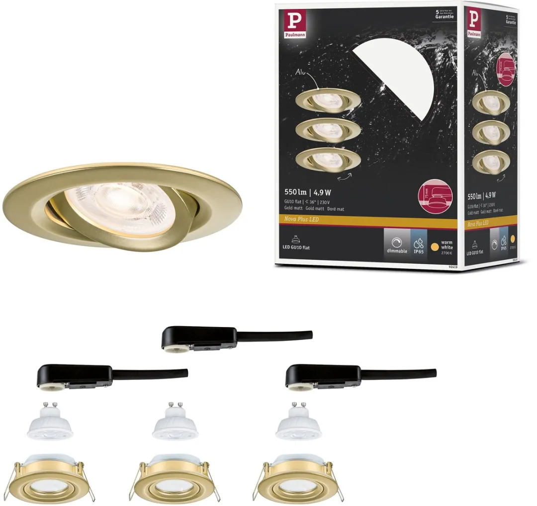 Paulmann Nova Plus GU10 LED-inbouwlamp 3x550lm 2700K