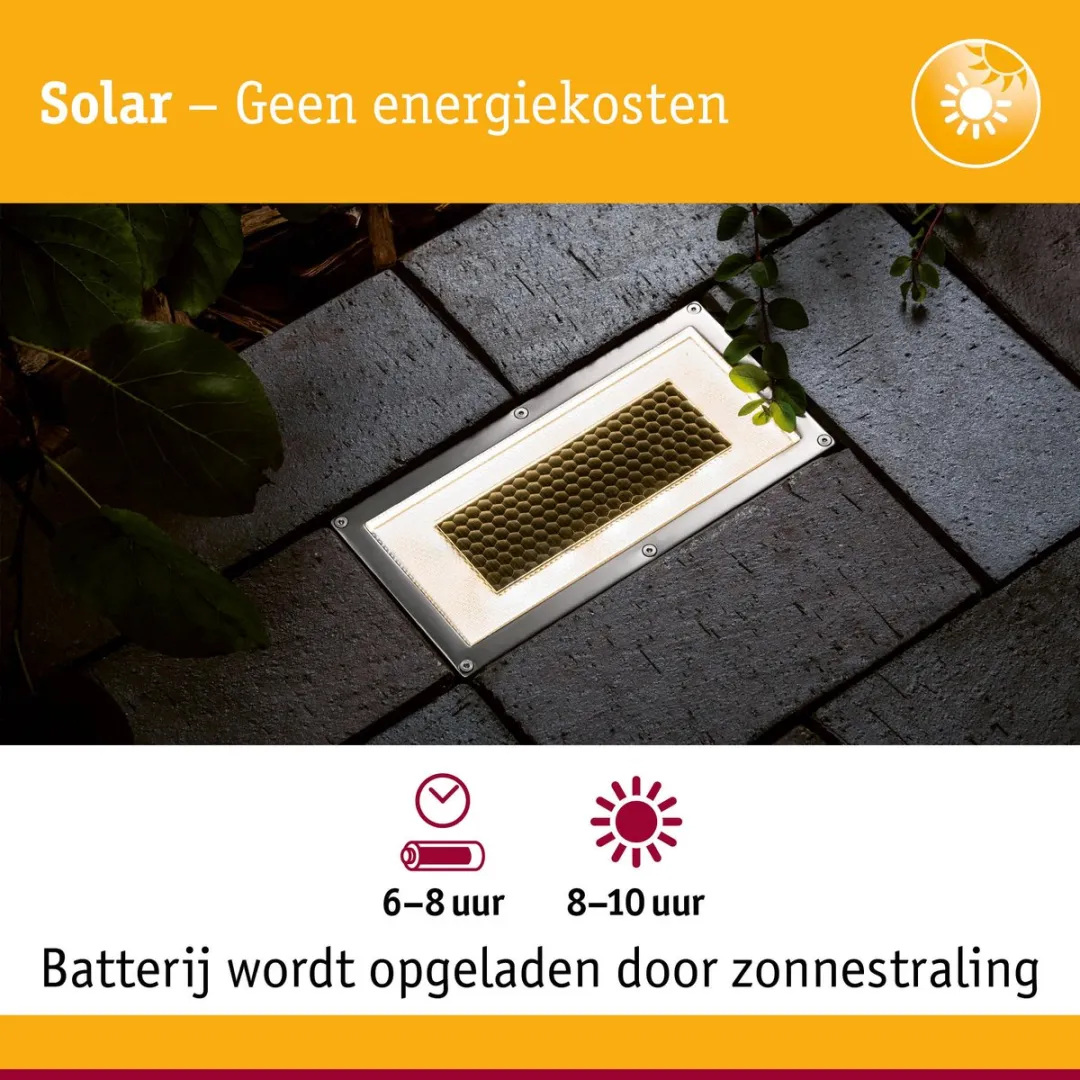 Paulmann Solar LED Grondinbouwlamp Box IP67 2700K - Edelstaal