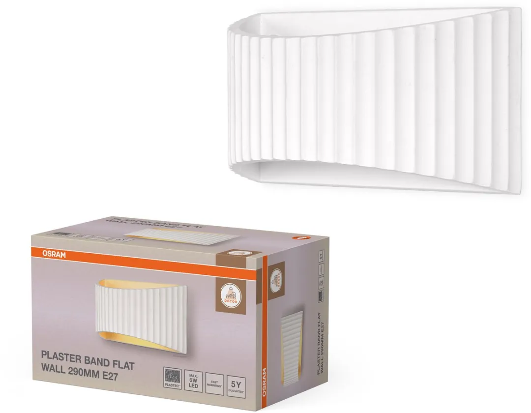 Osram Decor Plaster Band Flat Wandlamp 290mm - E27 - Wit