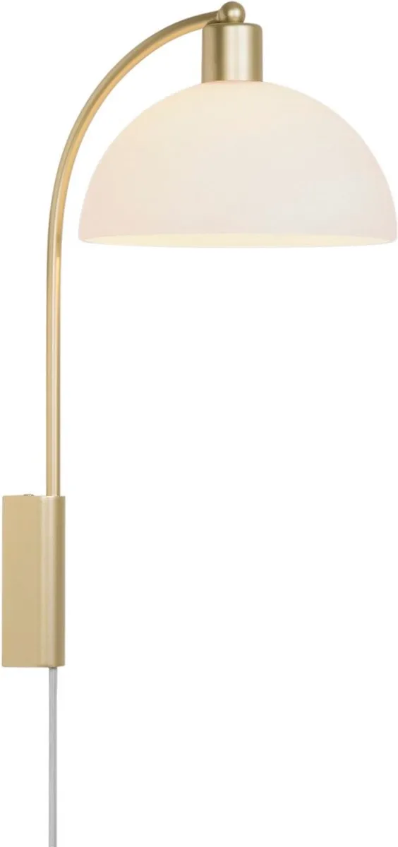 Nordlux Ellen Wandlamp E14 20cm - Messing/Opaal wit