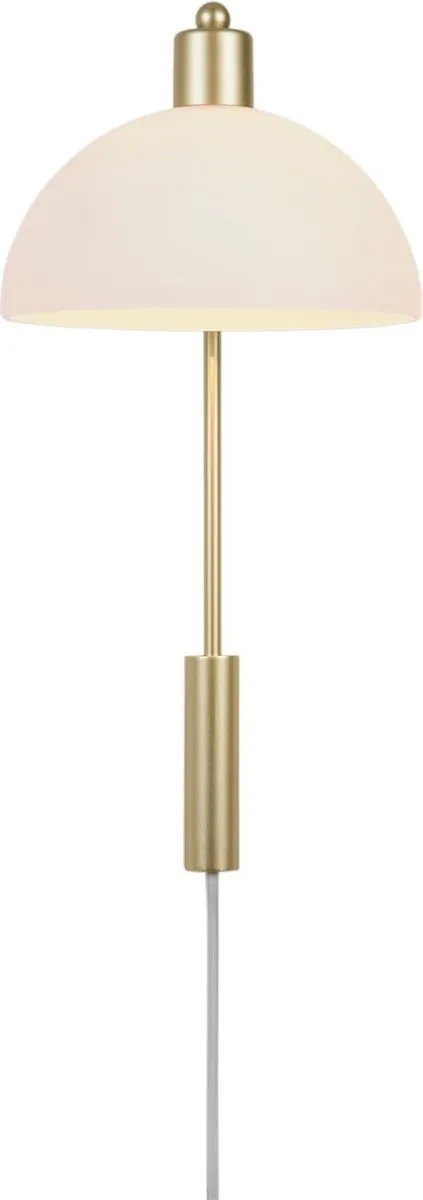 Nordlux Ellen Wandlamp E14 20cm - Messing/Opaal wit