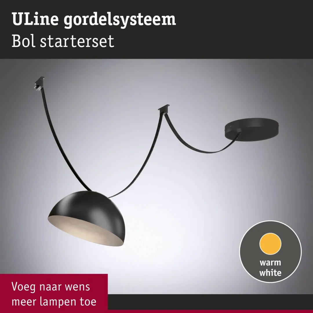 Paulmann ULine Riem Bol Starterset 5m 12W - Zwart