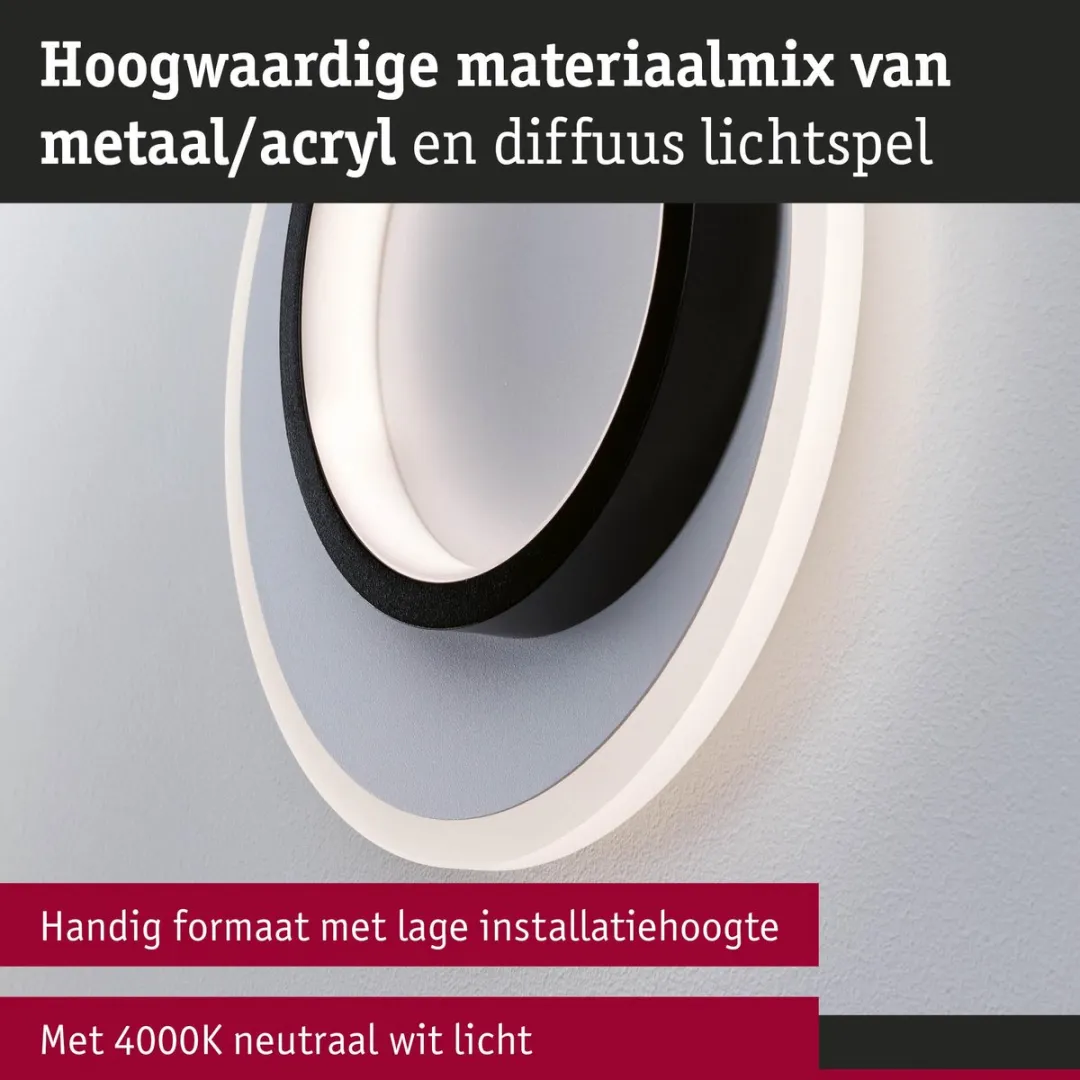 Paulmann 2Form LED Wandlamp 4000K 1320lm - Wit/Zwart - afbeelding 6 van 6
