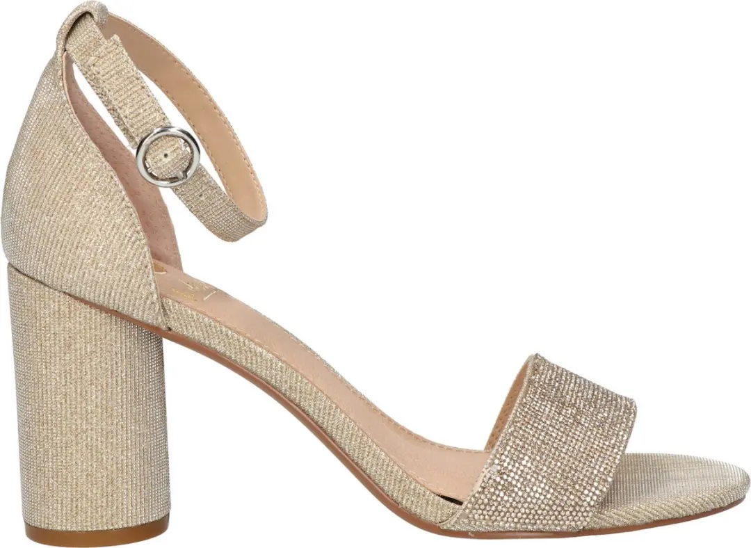 La Strada Champagne glitter sandaal met hak dames