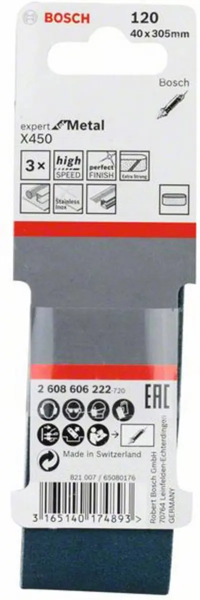 Bosch Schuurbandset 40x305mm K120 - 3 stuks - afbeelding 3 van 4