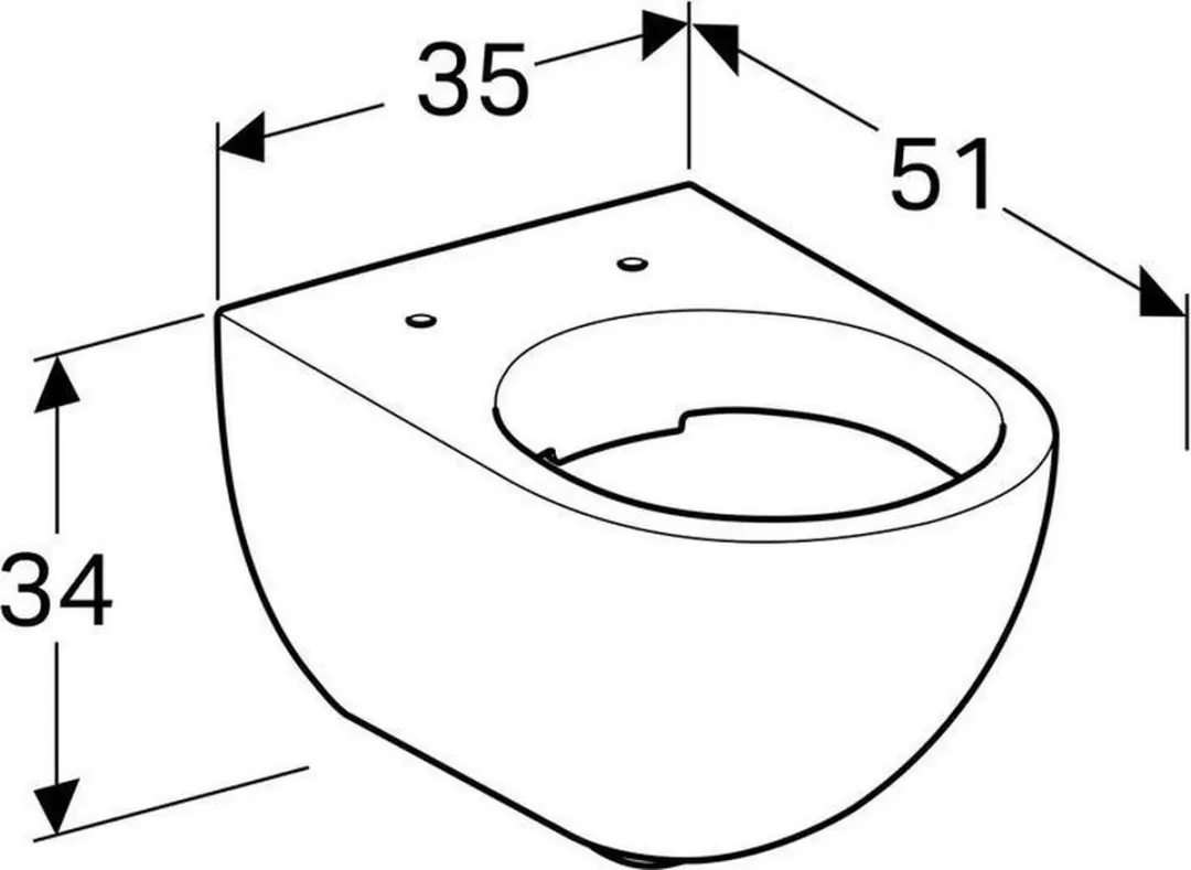 Geberit Acanto Hangtoilet Zonder Spoelrand - Wit - afbeelding 5 van 6