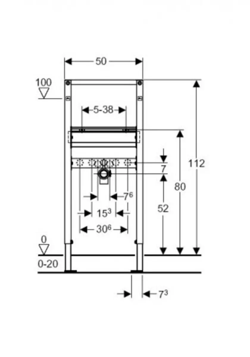 Geberit Duofix - DUOFIX wastafel element, 112 cm, voor staande wastafelkranen 111.430.00.1 - afbeelding 2 van 3
