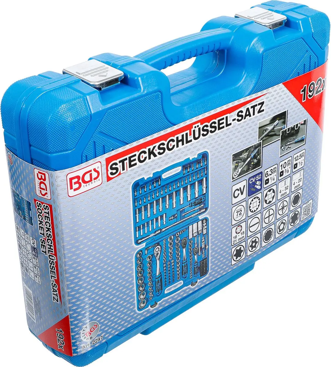 BGS technic Dopsleutelset Gear Lock 1/4, 3/8, 1/2 - 192-delig - afbeelding 4 van 6