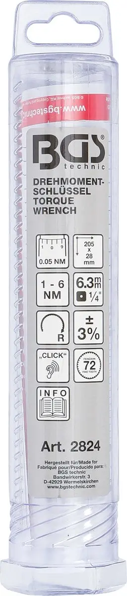 BGS technic Momentsleutel 1/4" 1-6 Nm