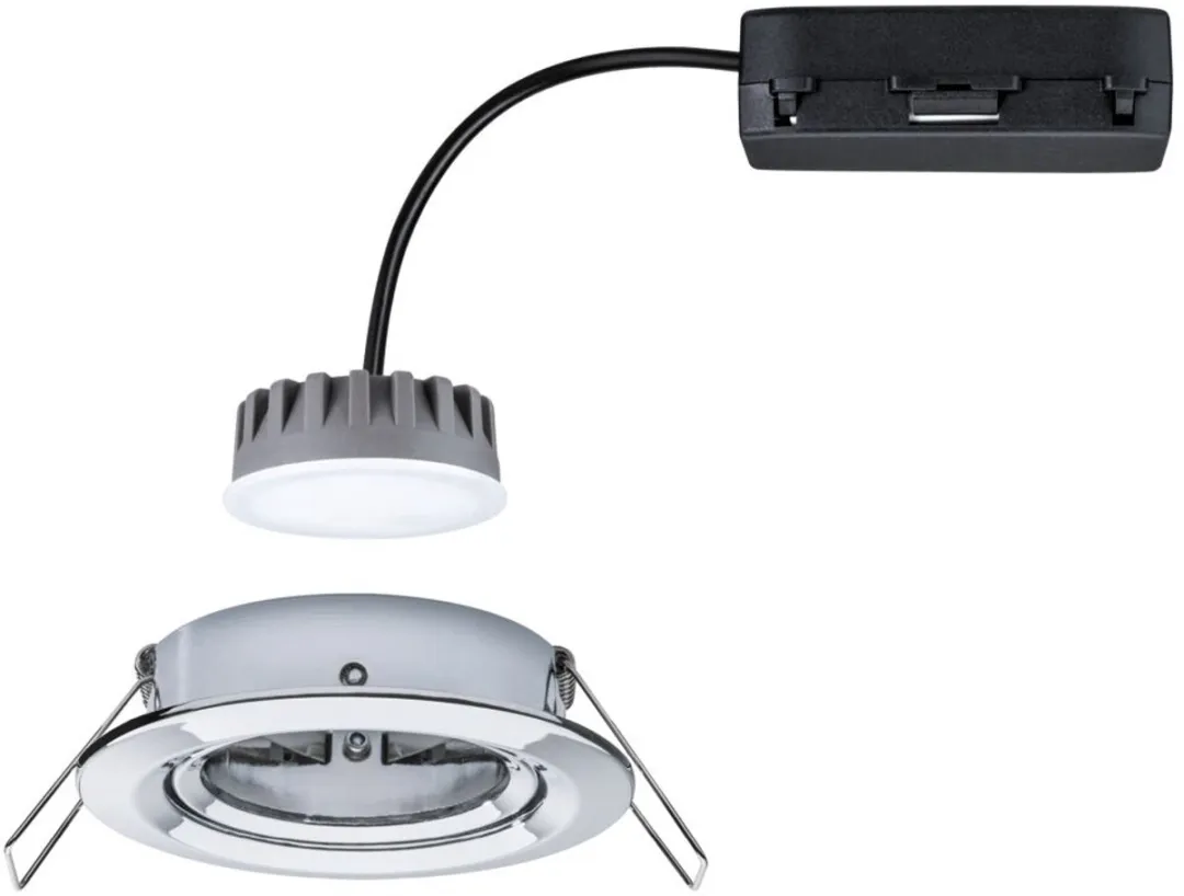 Paulmann Nova Plus Coin LED-inbouwlamp 6W 470lm 2700K - 84mm Chroom - afbeelding 3 van 6