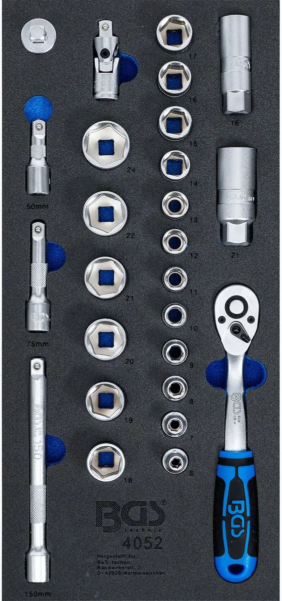 BGS technic Dopsleutelset 26-delig - Blauw - afbeelding 2 van 2