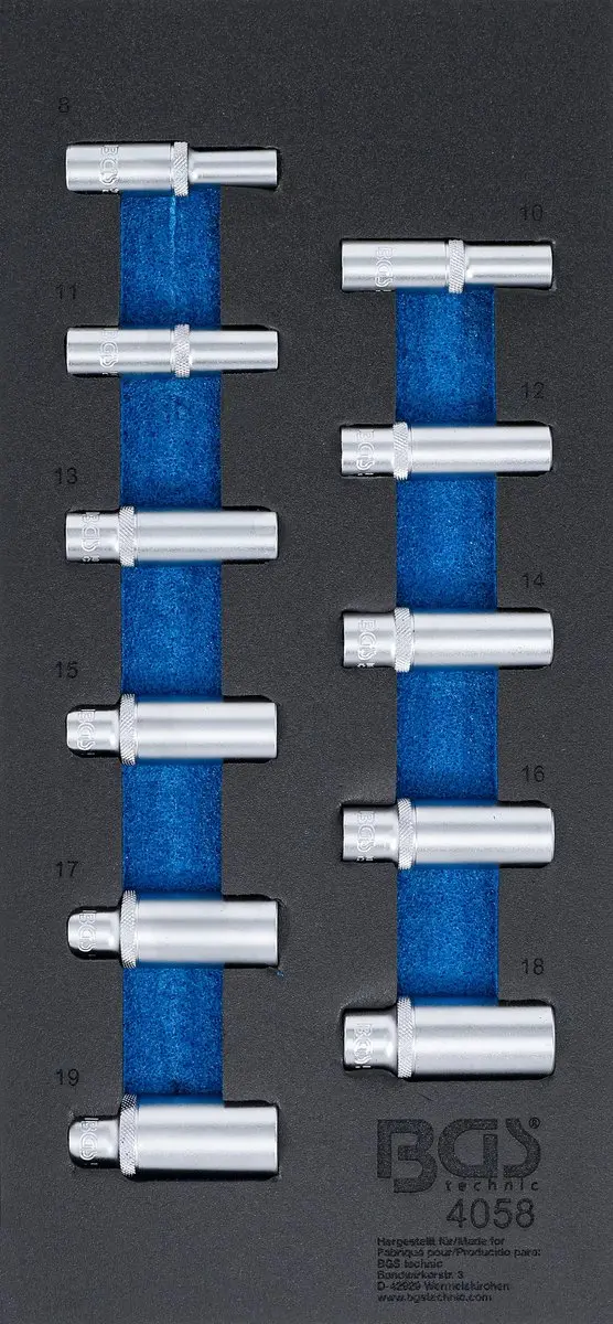 BGS technic Doppenset 3/8 zeskant diep 11 delig - Chroom - afbeelding 6 van 6