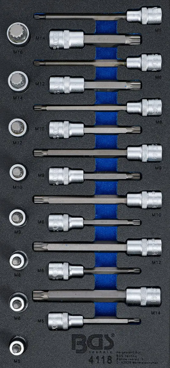 BGS technic Dopsleutelbitset veeltand XZN 22 delig - afbeelding 2 van 3