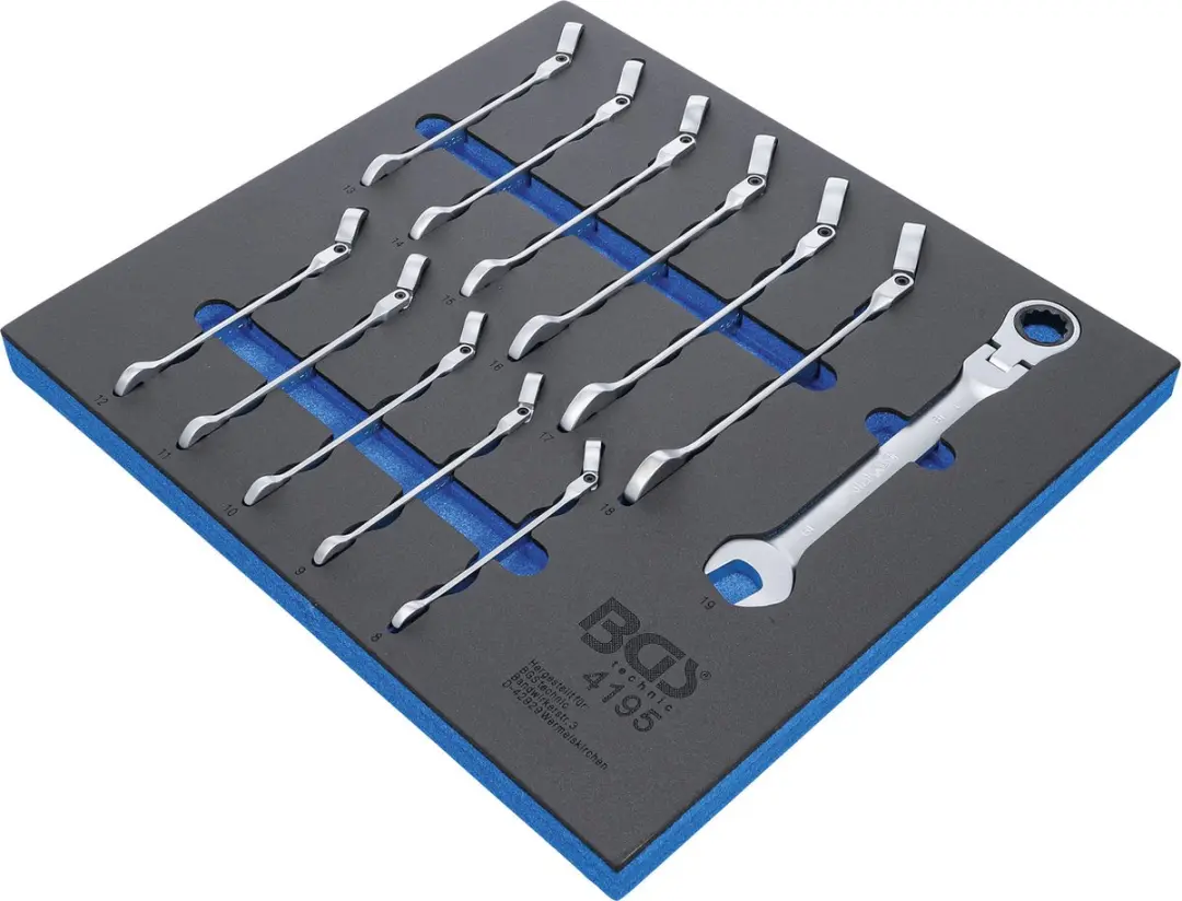 BGS technic Ratel ring-steeksleutelset 8-19 mm 12-delig - afbeelding 2 van 3