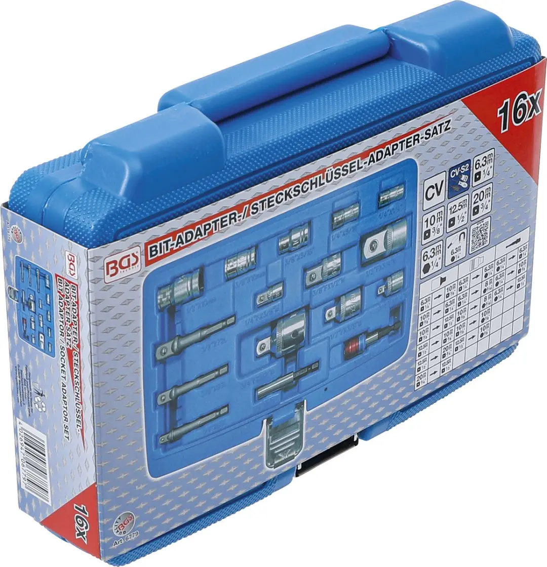 BGS technic Bitadapter- en dopsleutelset 16 delig
