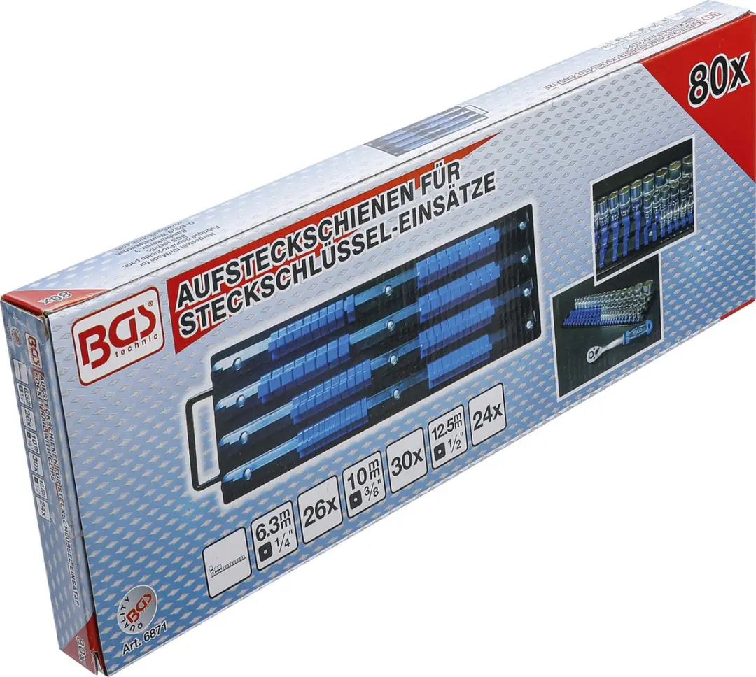 BGS 6871 Opsteekrail-set - 80 clips - 1/4, 3/8, 1/2 - afbeelding 5 van 6