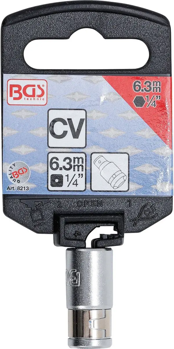 BGS Bitadapter 1/4 Binnenvierkant - 1/4 Binnenzeskant - afbeelding 2 van 2