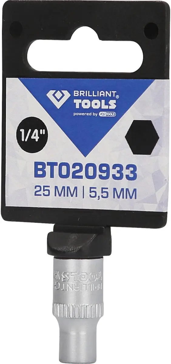 Brilliant Tools 1/4" Inbus Dop 5,5 mm - BT020933 - afbeelding 2 van 4