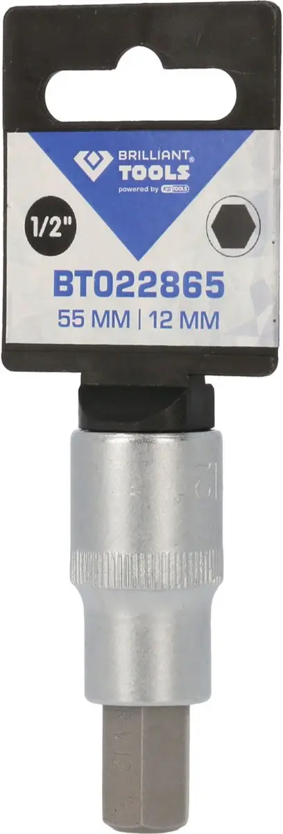 Brilliant Tools Inbus Bit-dop BT022865 - 1/2" 12mm, 55mm - afbeelding 3 van 4