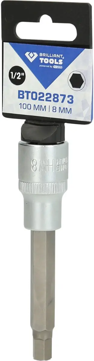 Brilliant Tools BT022873 Inbus Bit-dop 8 mm 1/2 inch - 100 mm - afbeelding 2 van 4