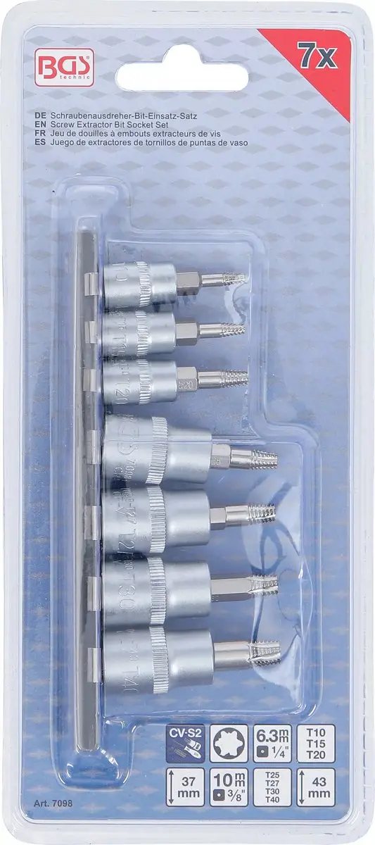BGS technic 7098 Uitdraaiset Torx T10-T40 - 7 delig - afbeelding 3 van 6
